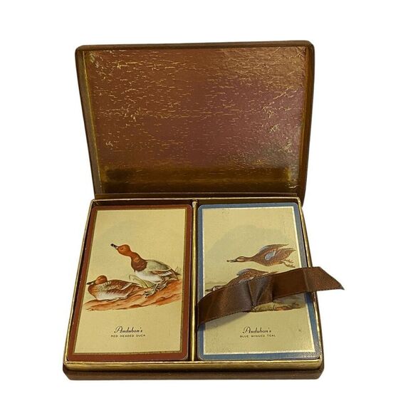Vintage Congress Audubon Red Headed Duck & Blue Winged Teal Playing Cards - Picture 2 of 6